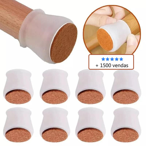 Kit com 16 Peças de Protetor de Pés de Cadeira e Mesa em Silicone